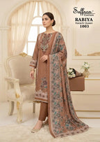 Saffron Rabiya Karachi Queen Cotton Digital Printed Dress Material Collection