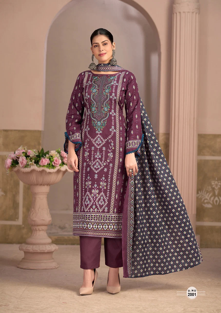 Mizaj Muzlin Vol 2 Readymade Cotton Printed Pakistani Kurti Pant With Dupatta