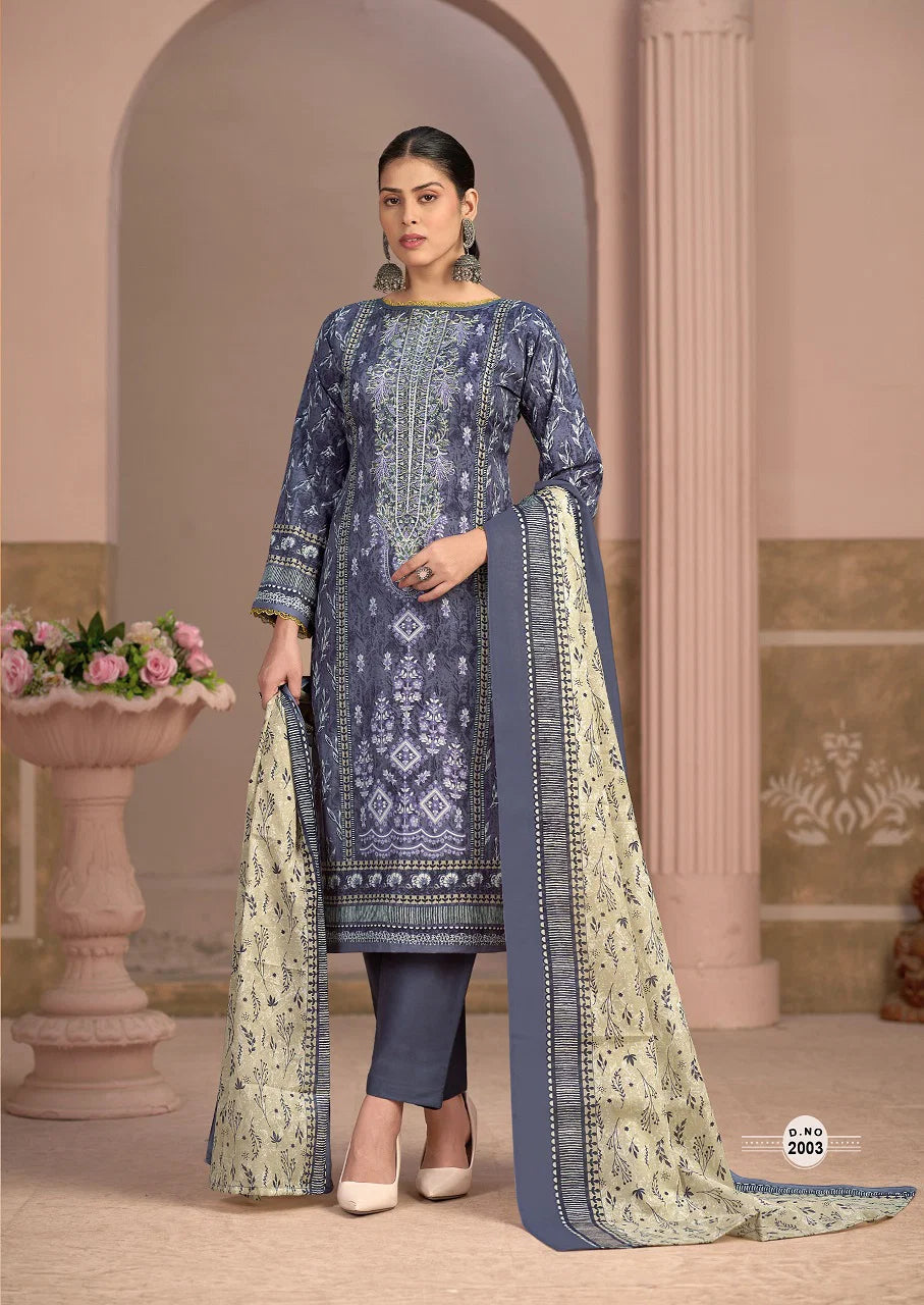 Mizaj Muzlin Vol 2 Readymade Cotton Printed Pakistani Kurti Pant With Dupatta
