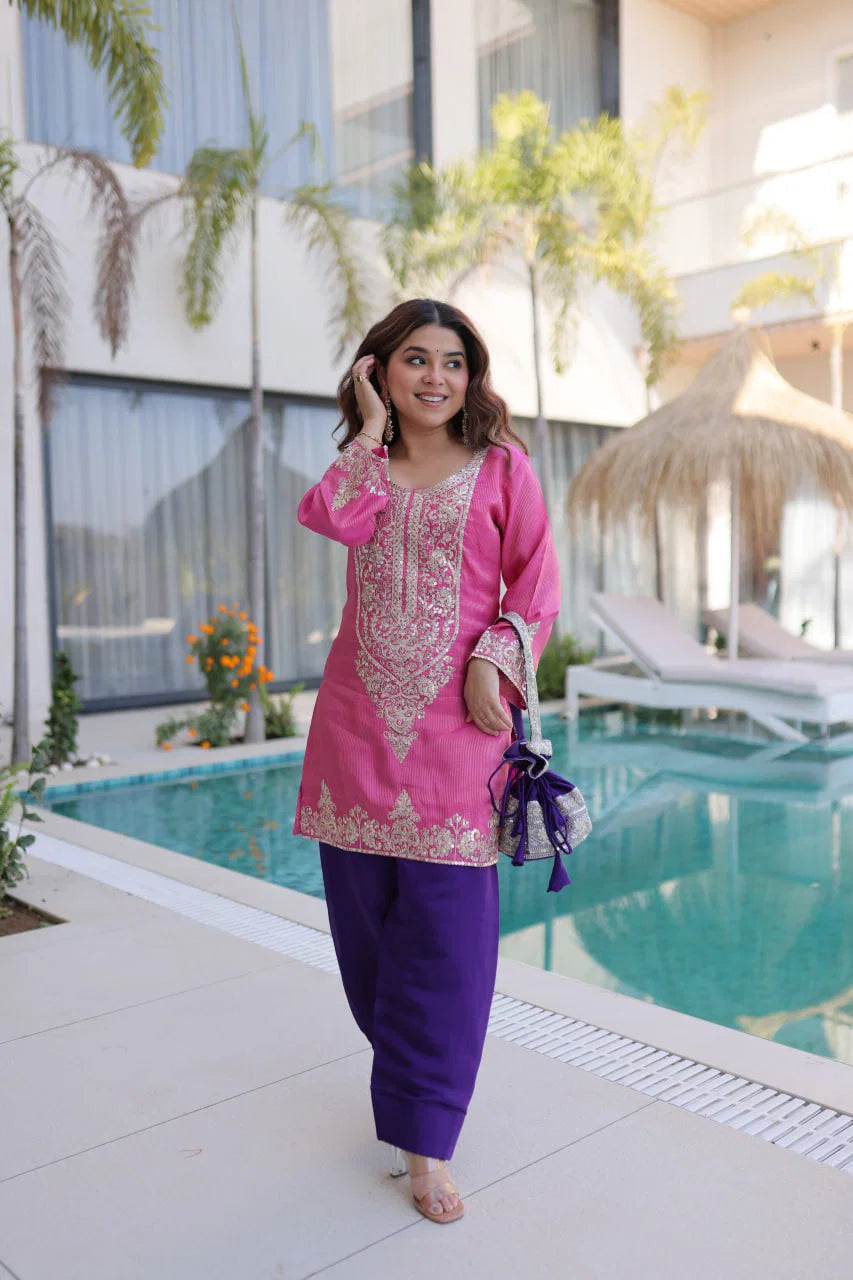 Lw 9321 Viscose Embroidered Kurti Bottom With Batwa Collection