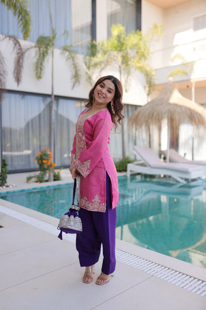 Lw 9321 Viscose Embroidered Kurti Bottom With Batwa Collection