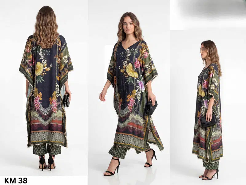 Jelite Kaftan Co Ord Set Value Addition Vol 6 Poly Feather Silk Kaftan Collection