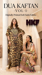 Hkf Dua Kaftan Vol 1 Soft Satin Printed Fancy Kaftan Collection