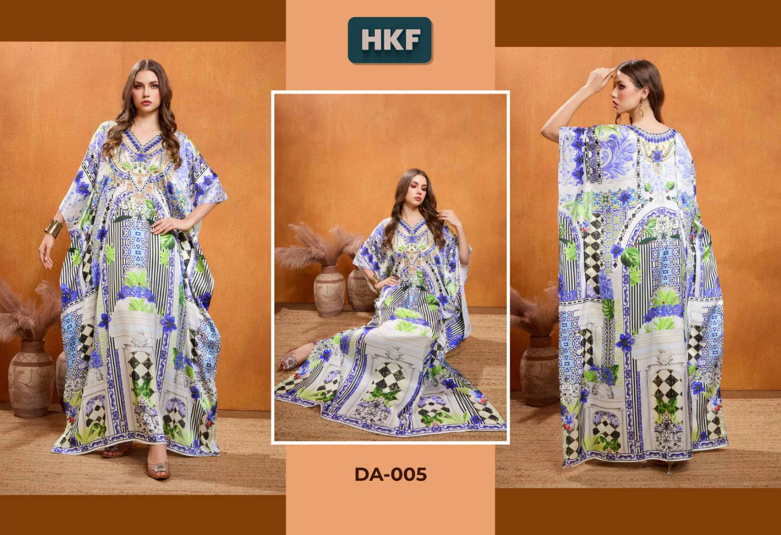 Hkf Dua Kaftan Vol 1 Soft Satin Printed Fancy Kaftan Collection