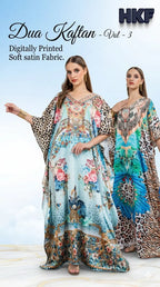 Hkf Dua Kaftan Vol 3 Soft Satin Printed Fancy Kaftan Collection