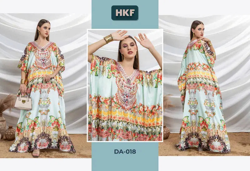 Hkf Dua Kaftan Vol 3 Soft Satin Printed Fancy Kaftan Collection
