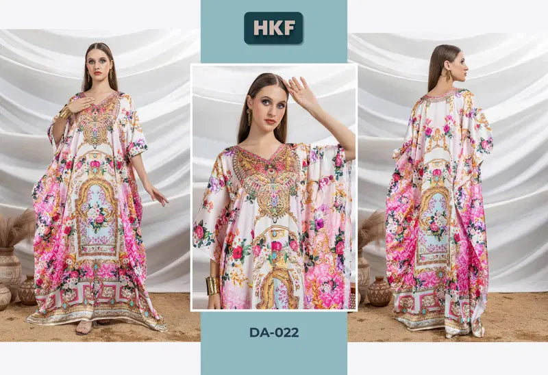 Hkf Dua Kaftan Vol 4 Soft Satin Printed Fancy Kaftan Collection