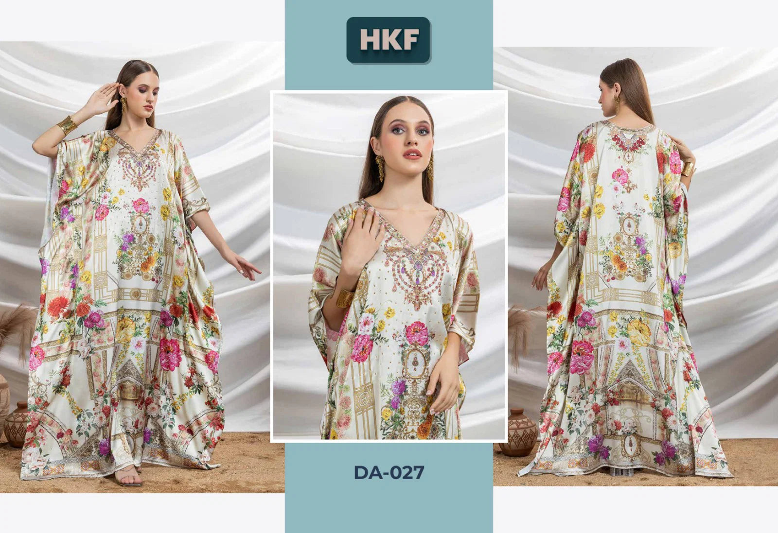 Hkf Dua Kaftan Vol 4 Soft Satin Printed Fancy Kaftan Collection