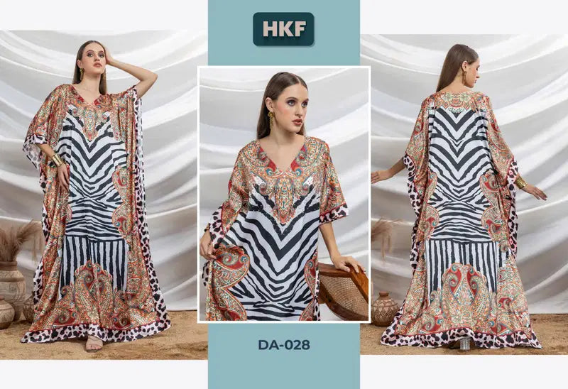 Hkf Dua Kaftan Vol 4 Soft Satin Printed Fancy Kaftan Collection
