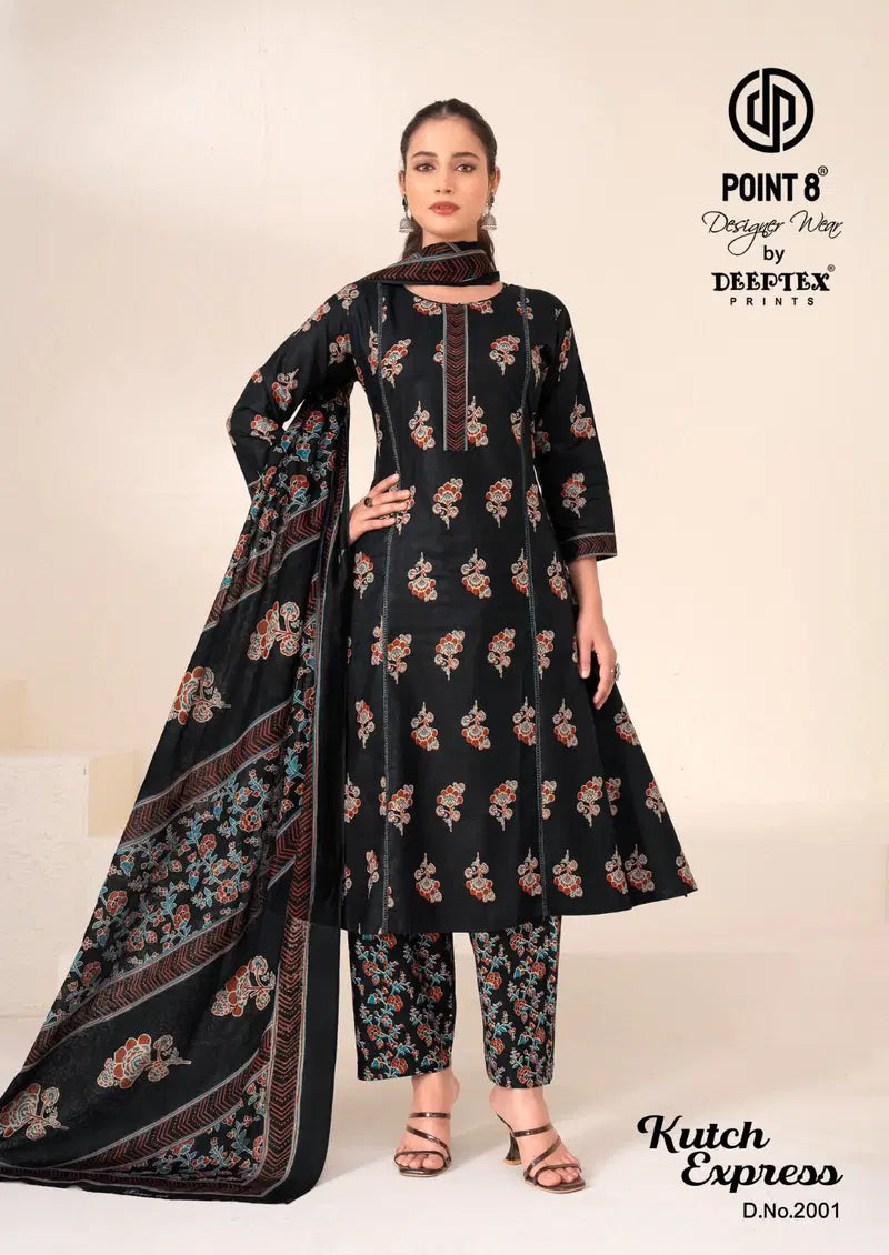 Deeptex Kutch Express Vol 2 A Line Cotton Printed Kurti Set Collection