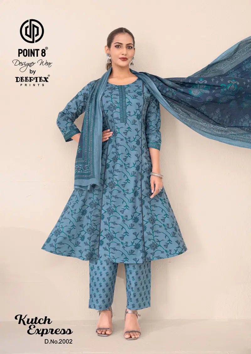 Deeptex Kutch Express Vol 2 A Line Cotton Printed Kurti Set Collection