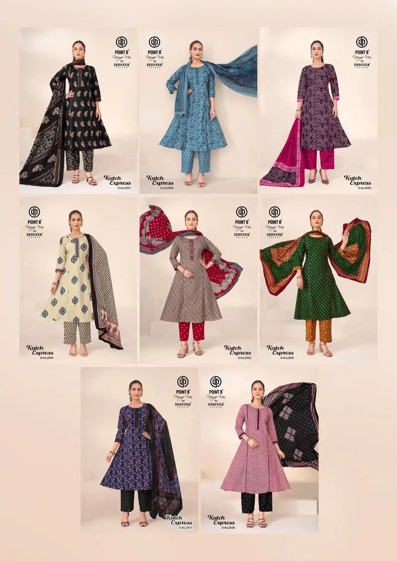 Deeptex Kutch Express Vol 2 A Line Cotton Printed Kurti Set Collection
