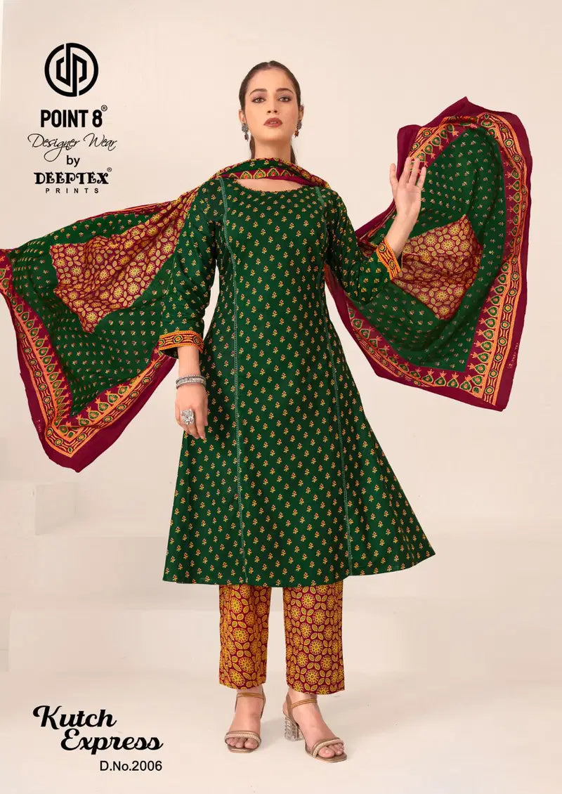 Deeptex Kutch Express Vol 2 A Line Cotton Printed Kurti Set Collection