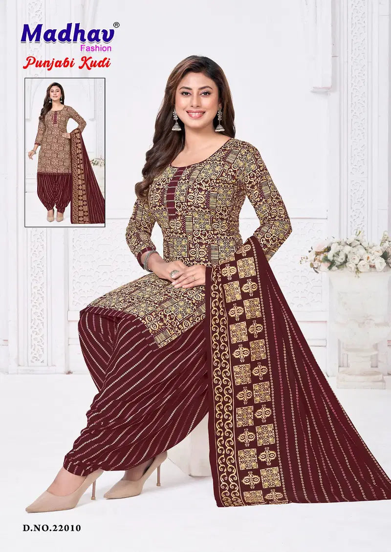 Madhav Punjabi Kudi Vol 22 Readymade Cotton Patiyala Dress