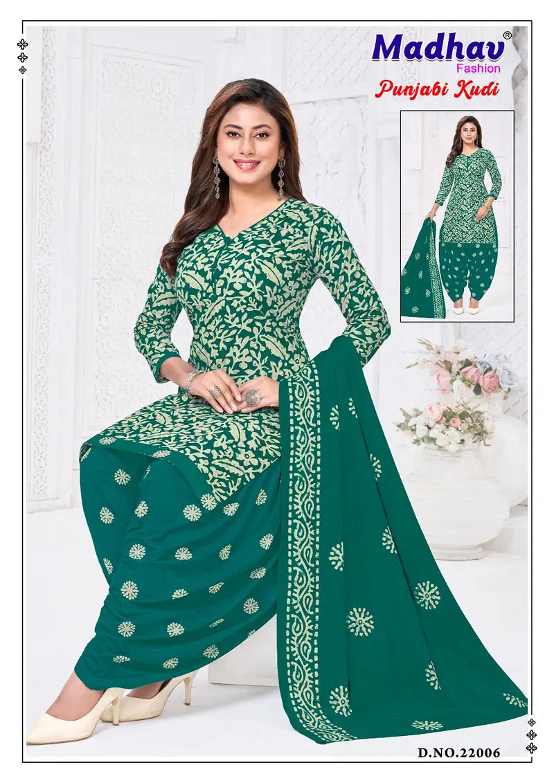 Madhav Punjabi Kudi Vol 22 Readymade Cotton Patiyala Dress