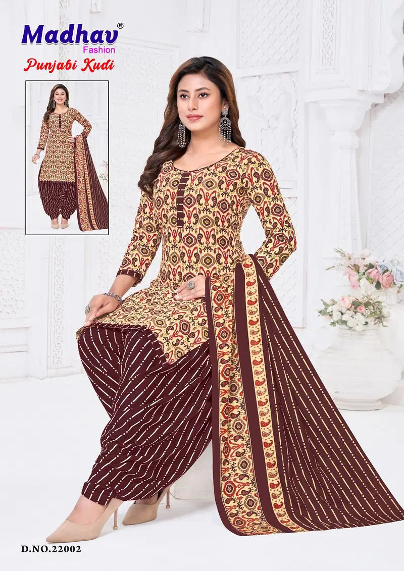 Madhav Punjabi Kudi Vol 22 Readymade Cotton Patiyala Dress