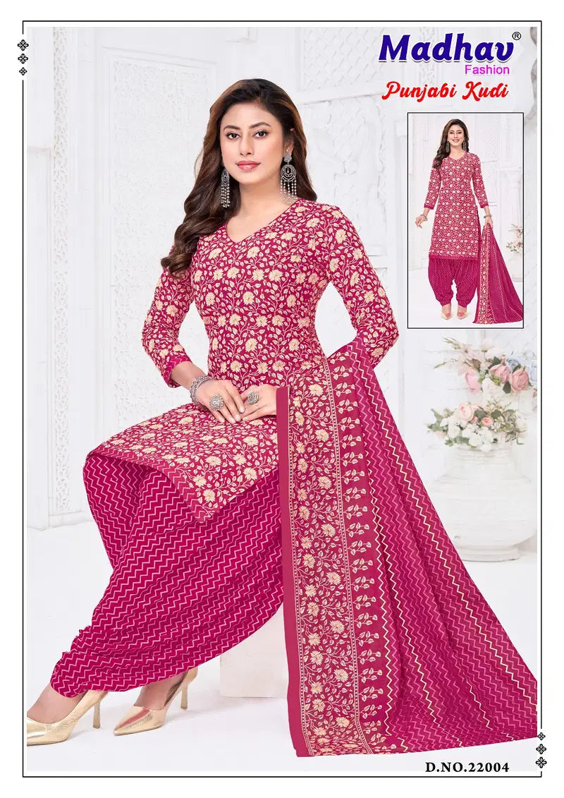 Madhav Punjabi Kudi Vol 22 Readymade Cotton Patiyala Dress