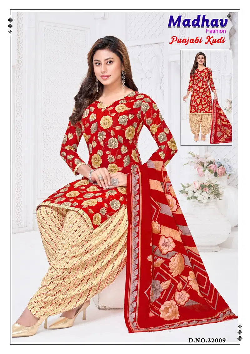 Madhav Punjabi Kudi Vol 22 Readymade Cotton Patiyala Dress