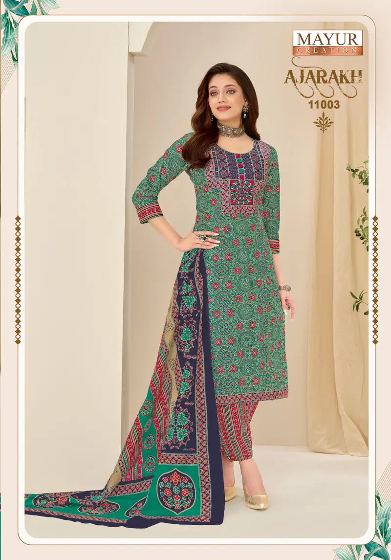 Mayur Ajarakh Vol 11 Readymade Cotton Printed Kurti Pant With Dupatta