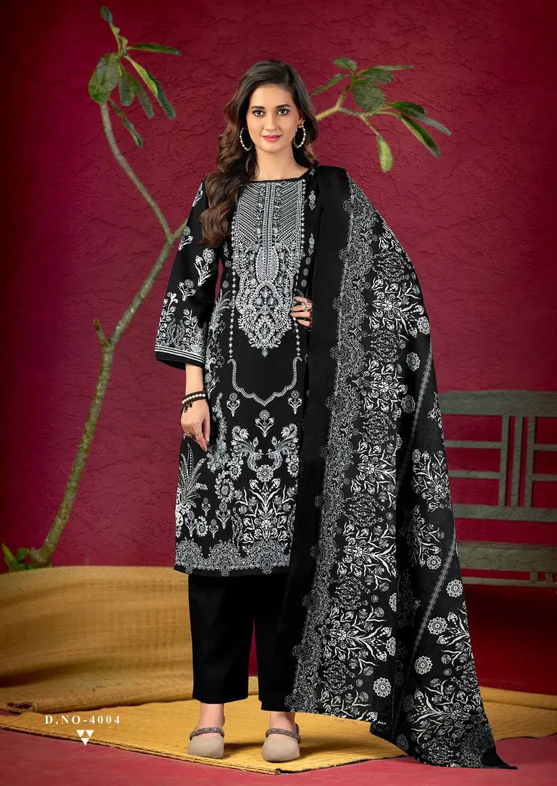 Mizaj M Print Vol 4 Readymade Cotton Karachi Kurti Pant With Dupatta