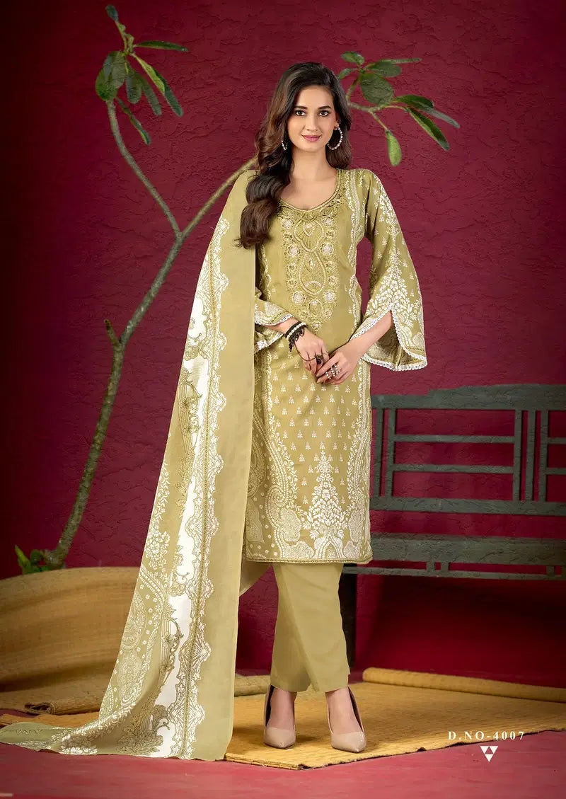 Mizaj M Print Vol 4 Readymade Cotton Karachi Kurti Pant With Dupatta