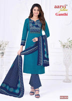 Aarvi Gamthi Vol 13 Readymade Cotton Kurti Pant With Dupatta