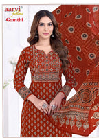 Aarvi Gamthi Vol 13 Readymade Cotton Kurti Pant With Dupatta