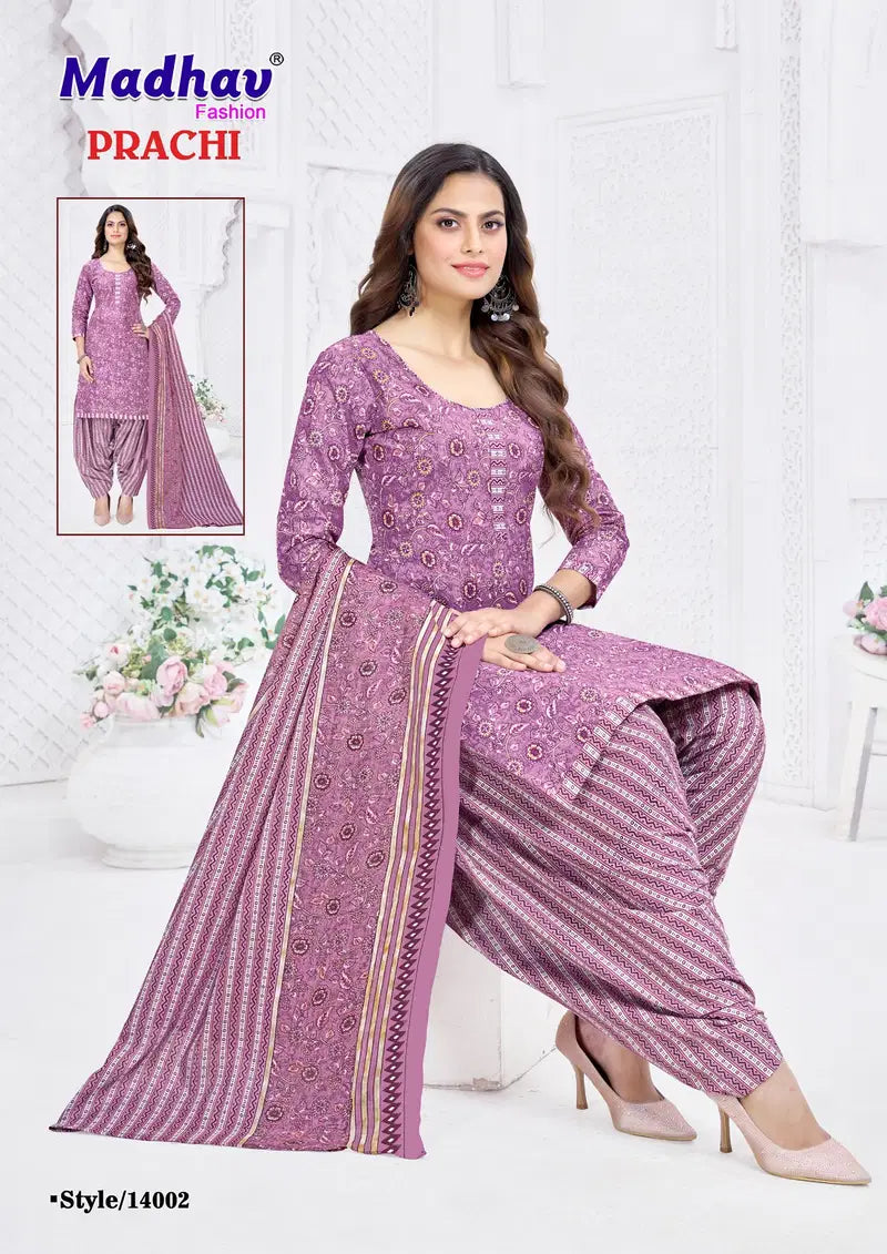 Madhav Prachi Vol 14 Readymade Cotton Printed Patiyala Dress