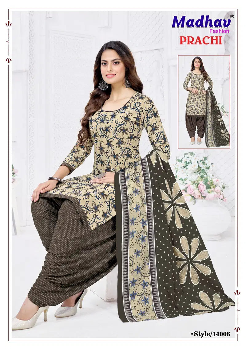 Madhav Prachi Vol 14 Readymade Cotton Printed Patiyala Dress
