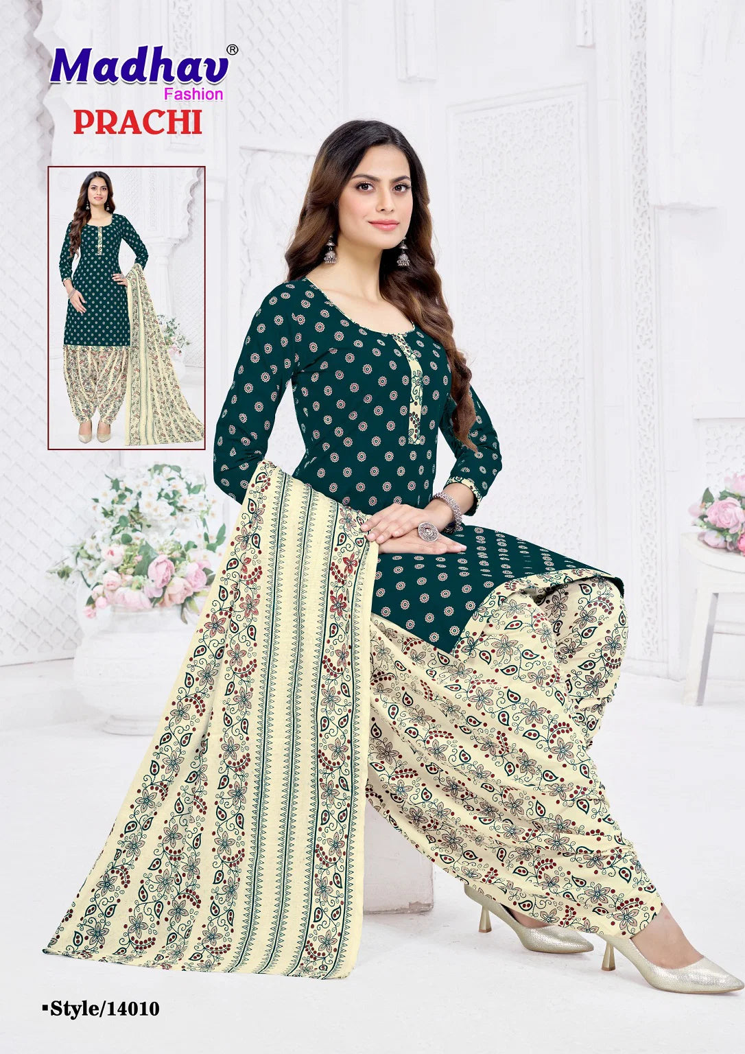 Madhav Prachi Vol 14 Readymade Cotton Printed Patiyala Dress
