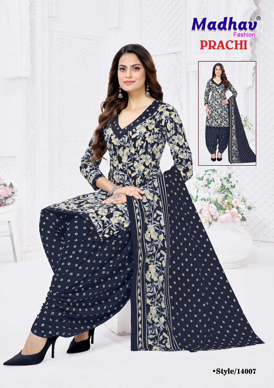 Madhav Prachi Vol 14 Readymade Cotton Printed Patiyala Dress
