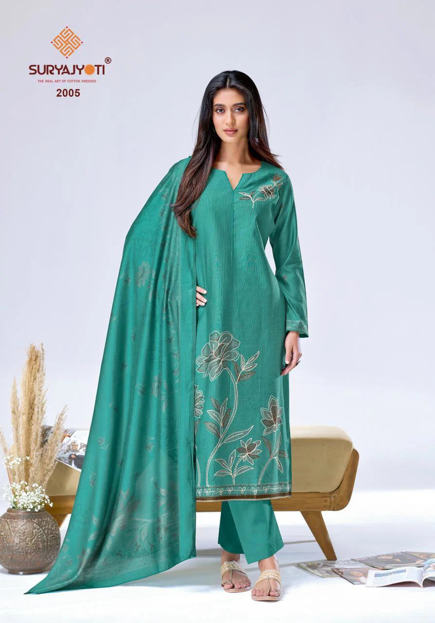 Suryajyoti Chakori Vol 2 Viscose Foil Printed Dress Material Collection