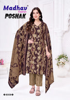 Madhav Poshak Vol 8 Cotton Printed Kurti Pant With Dupatta