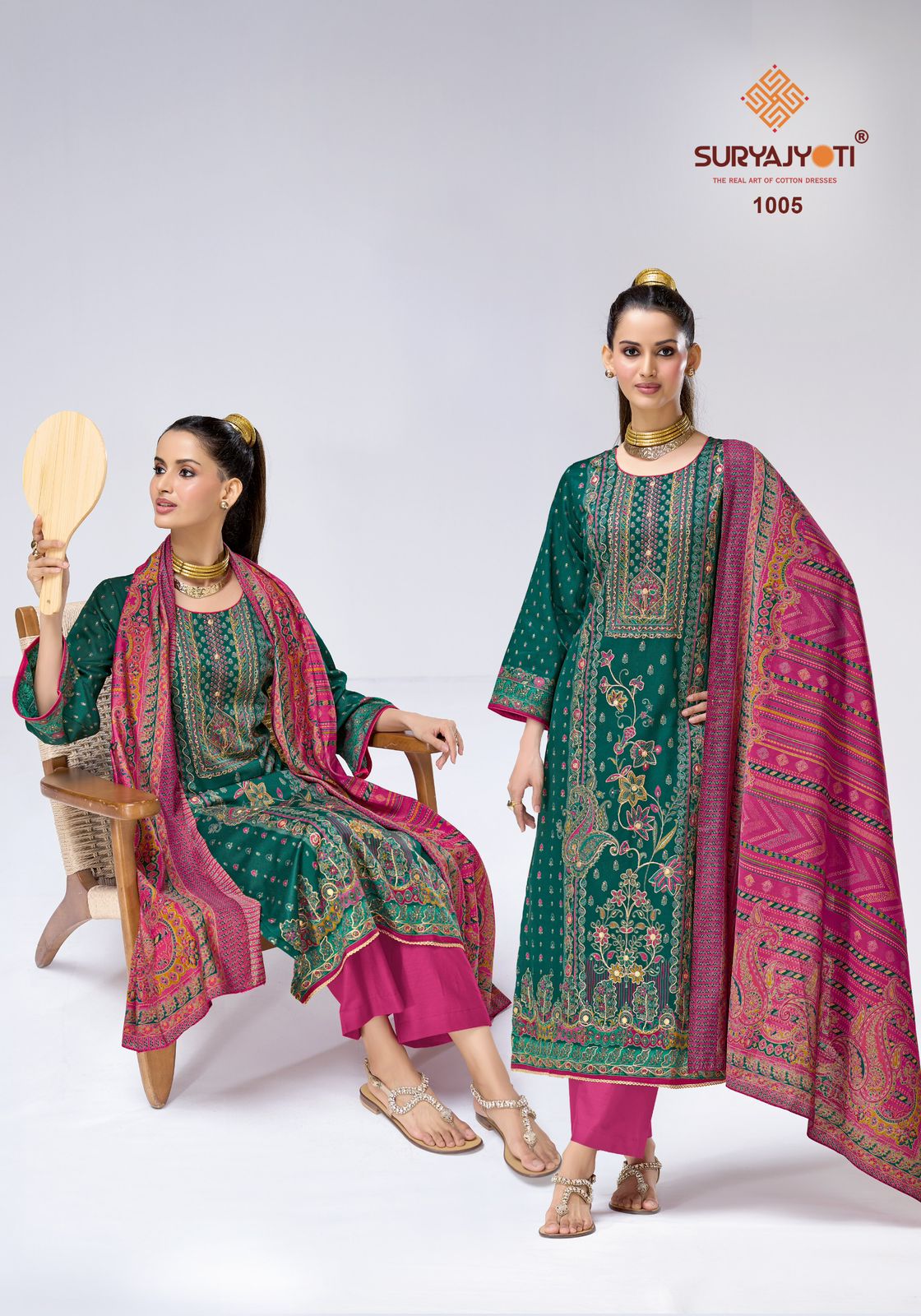 Suryajyoti Charvi Vol 1 Jaam Satin Printed Dress Material Collection