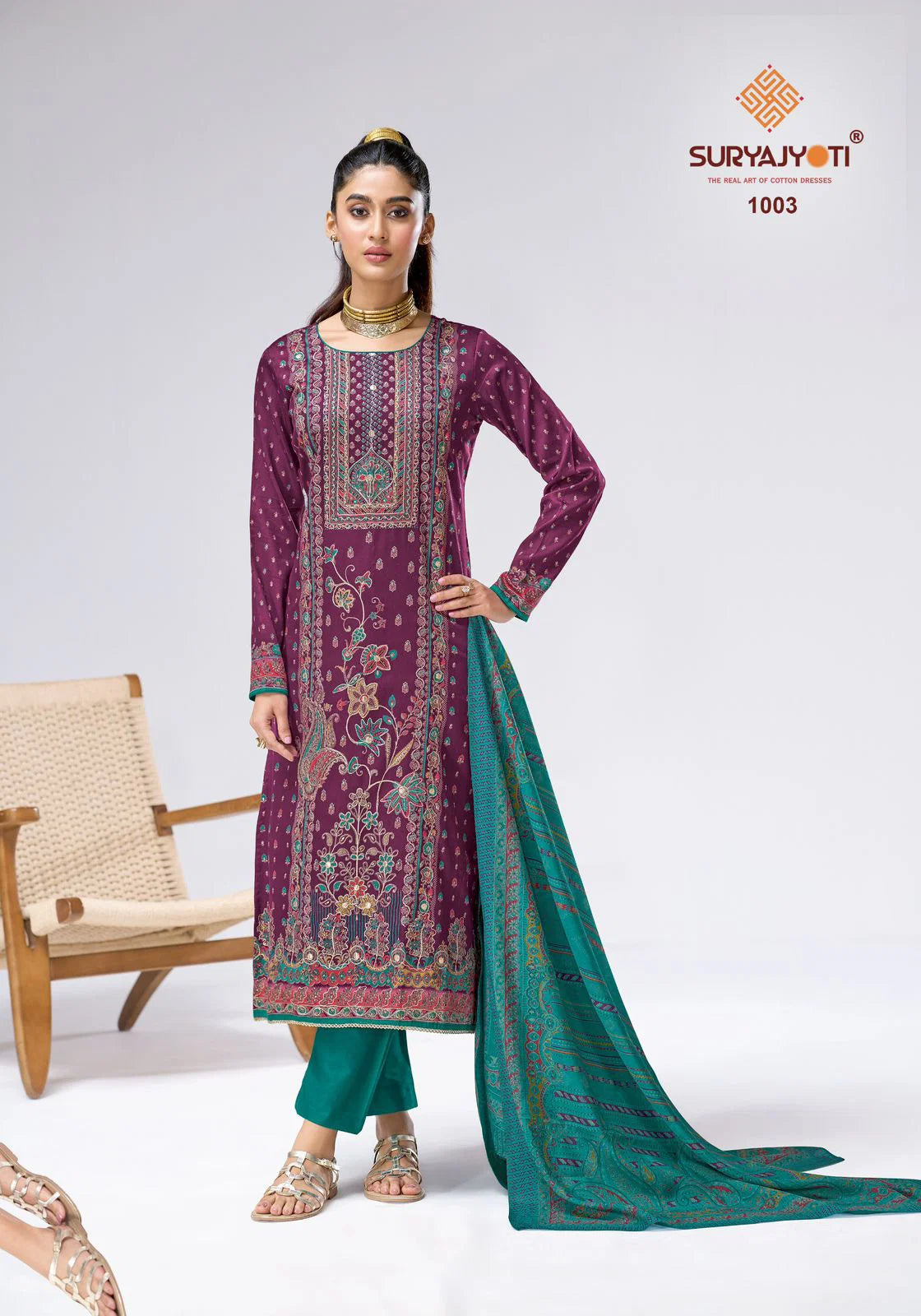 Suryajyoti Charvi Vol 1 Jaam Satin Printed Dress Material Collection