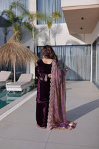 Ka 1220 Ice Velvet Zari Embroidered Designer Kurti With Bottom Dupatta