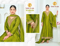 Tunic House Nargis Vichitra Silk Anarkali Kurti With Bottom Dupatta