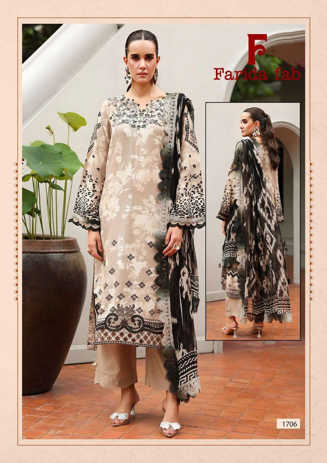 Farida Ellija B Vol 17 Readymade Cotton Karachi Kurti Pant With Dupatta