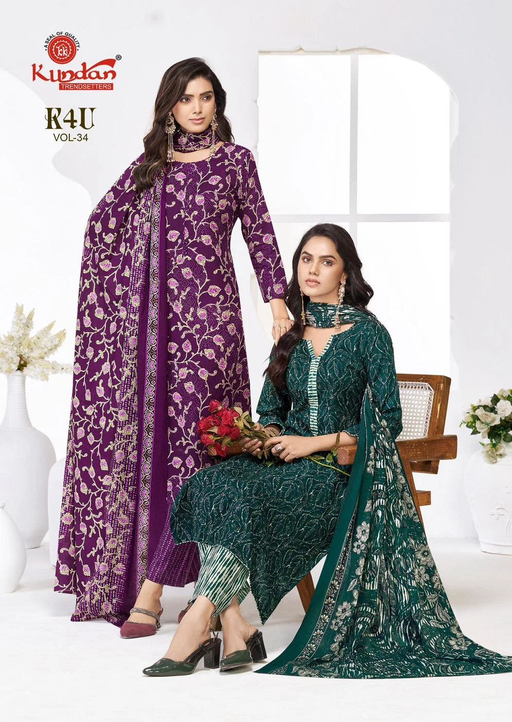 Kundan K4U Vol 34 Readymade Cotton Printed Kurti Set Collection