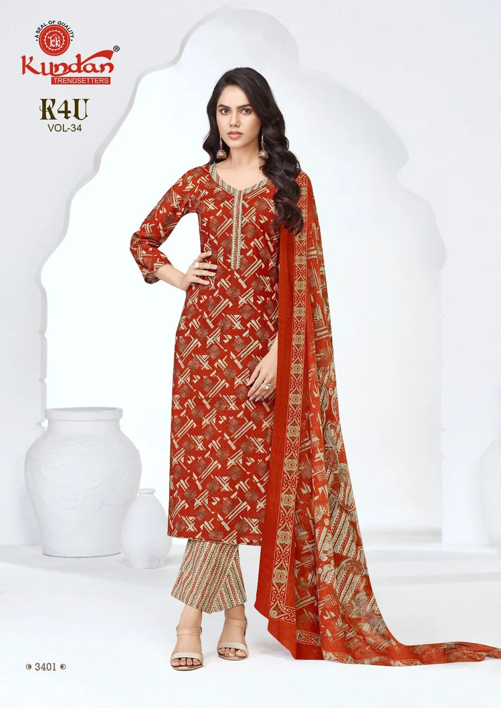 Kundan K4U Vol 34 Readymade Cotton Printed Kurti Set Collection