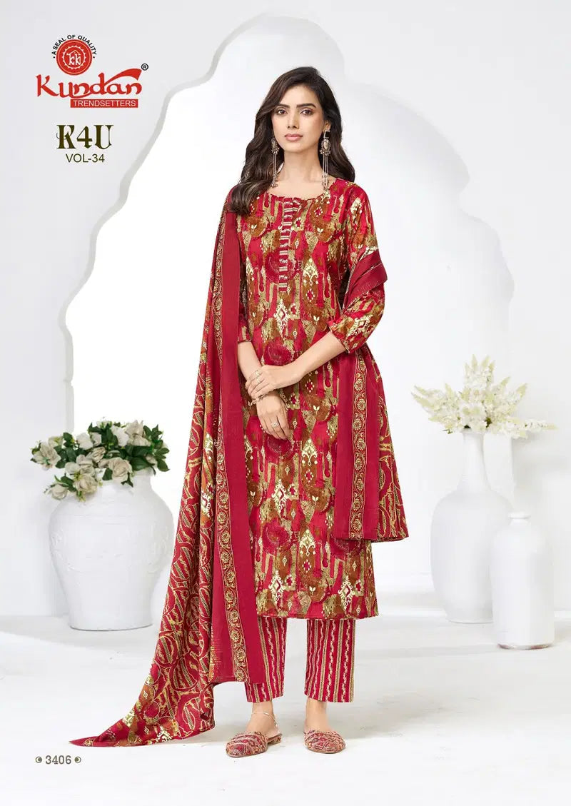 Kundan K4U Vol 34 Readymade Cotton Printed Kurti Set Collection