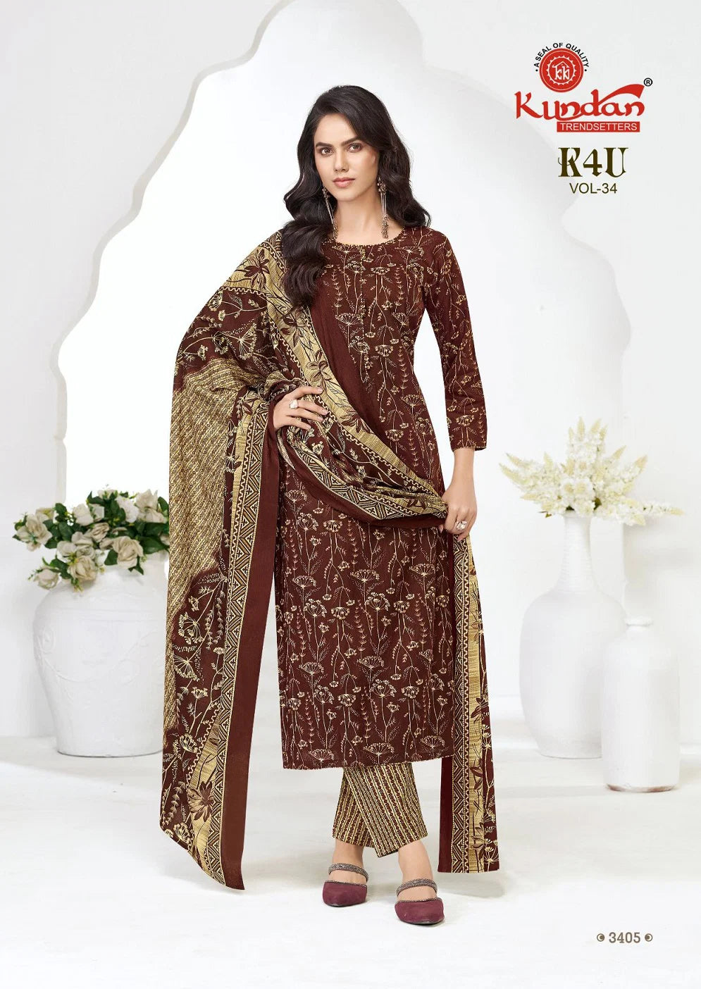 Kundan K4U Vol 34 Readymade Cotton Printed Kurti Set Collection