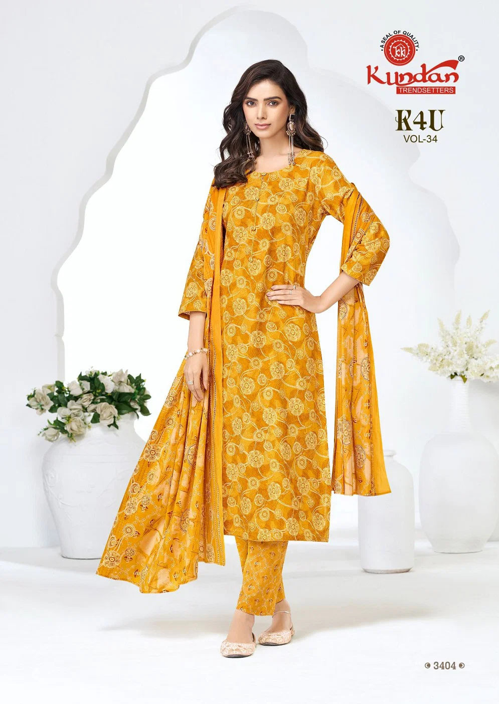 Kundan K4U Vol 34 Readymade Cotton Printed Kurti Set Collection