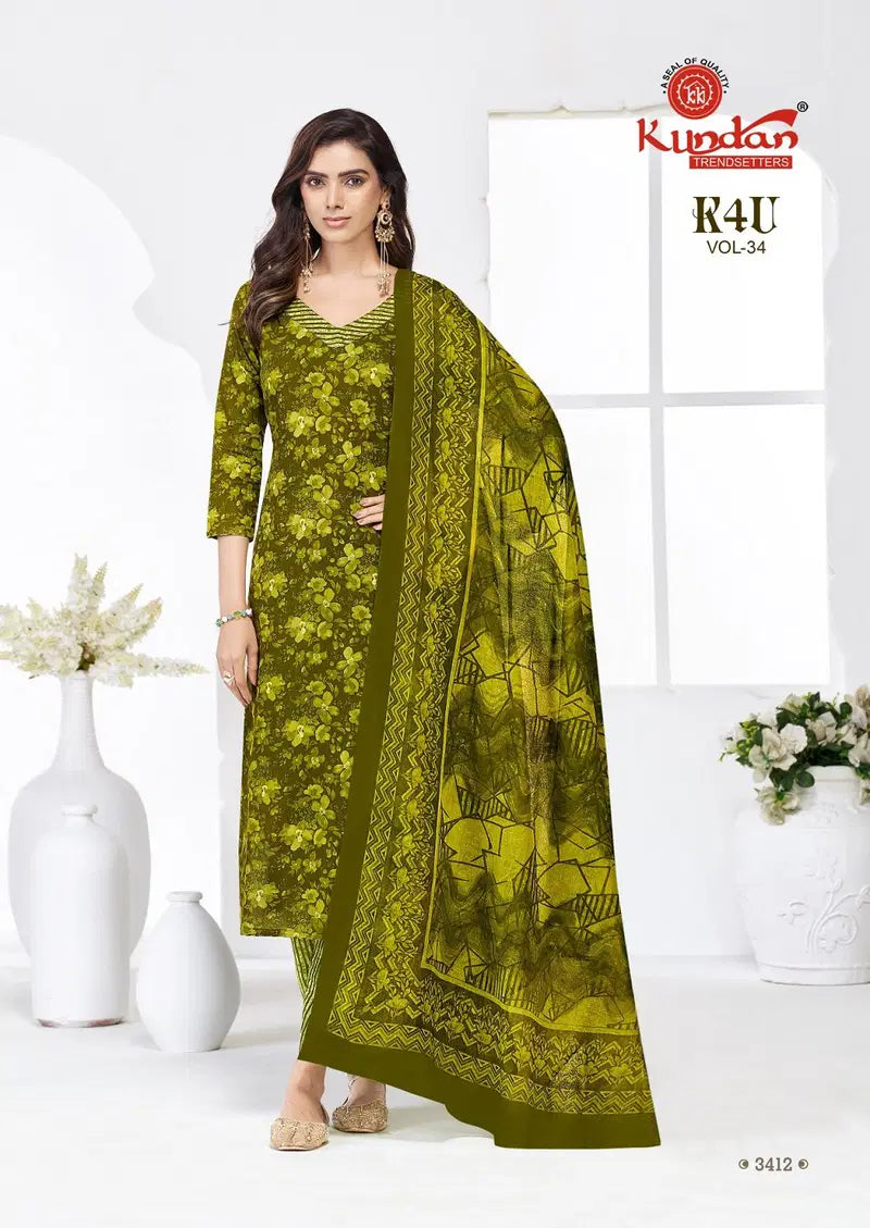 Kundan K4U Vol 34 Readymade Cotton Printed Kurti Set Collection