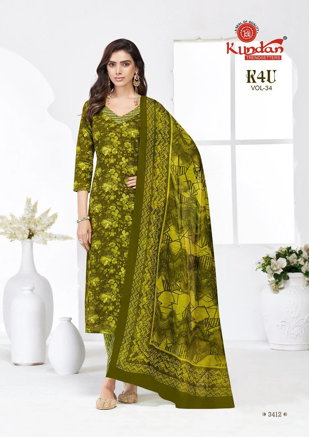 Kundan K4U Vol 34 Readymade Cotton Printed Kurti Set Collection