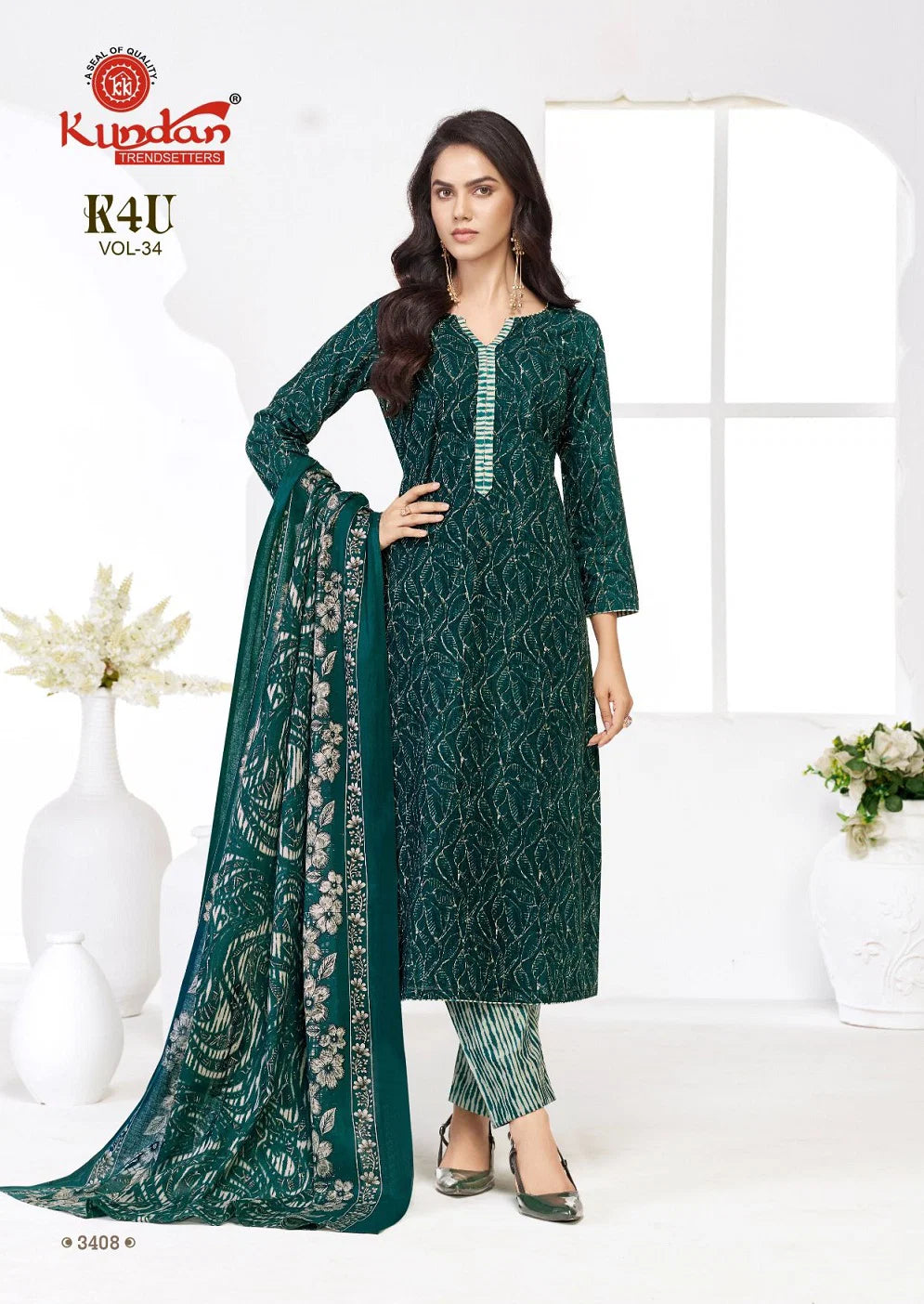 Kundan K4U Vol 34 Readymade Cotton Printed Kurti Set Collection