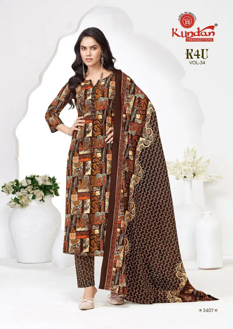 Kundan K4U Vol 34 Readymade Cotton Printed Kurti Set Collection