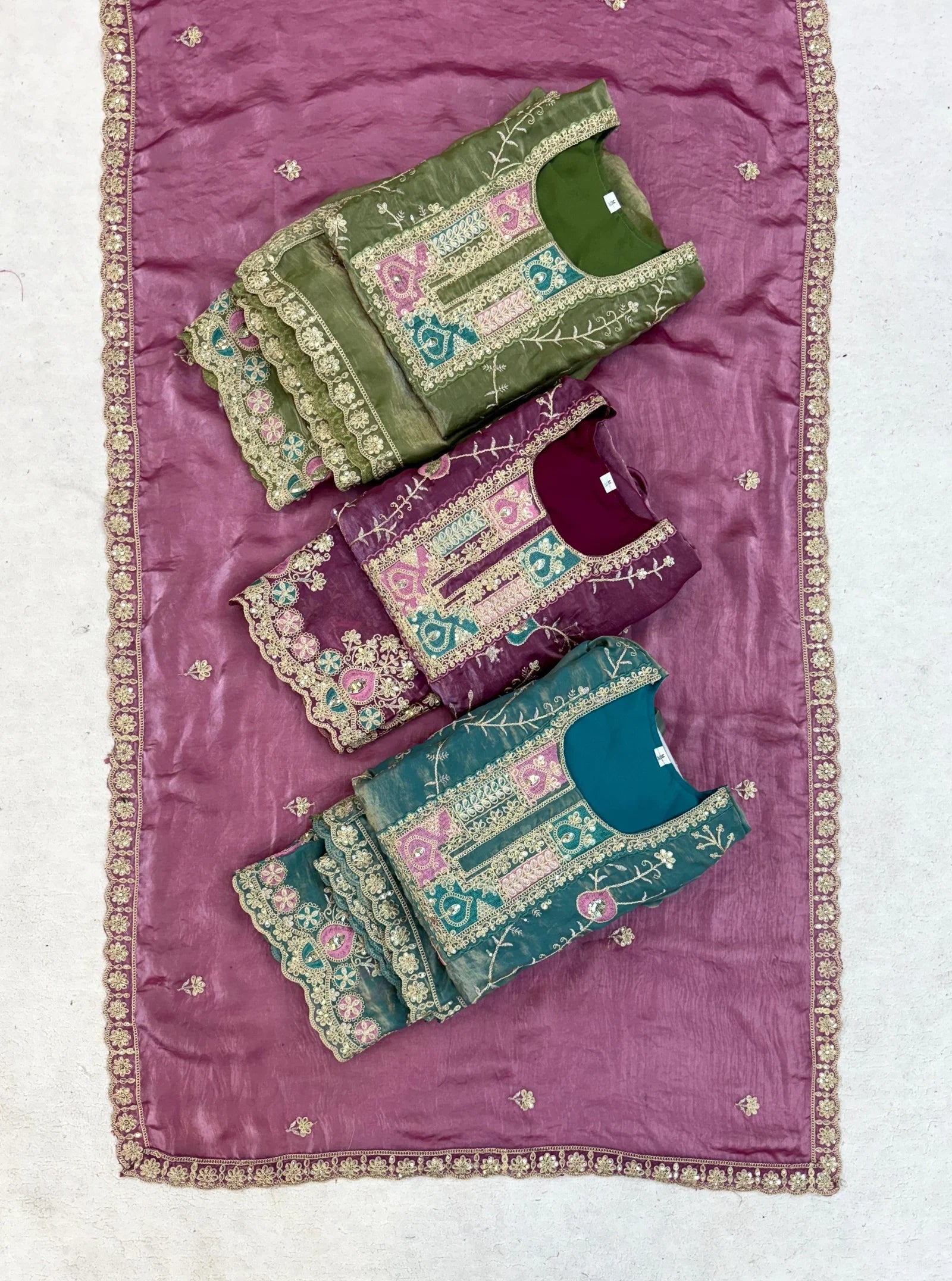 St D No 114 Fendy Silk Coding Sequence Worked Salwar Kameez Collection