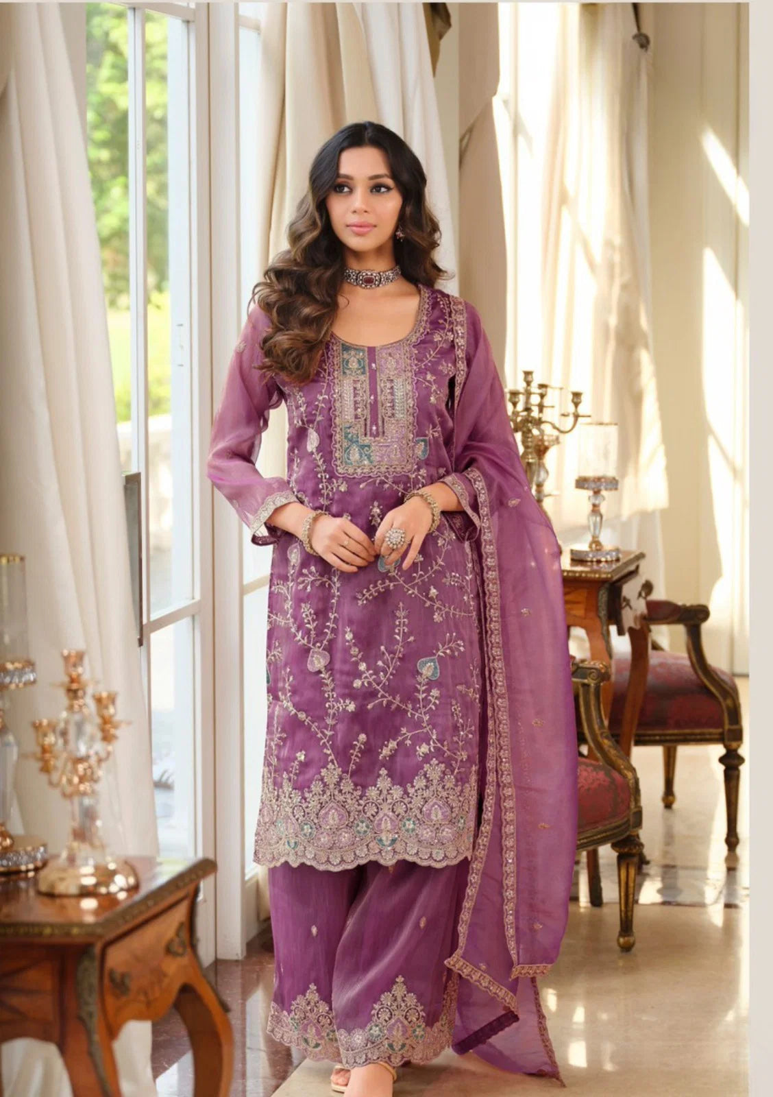 St D No 114 Fendy Silk Coding Sequence Worked Salwar Kameez Collection