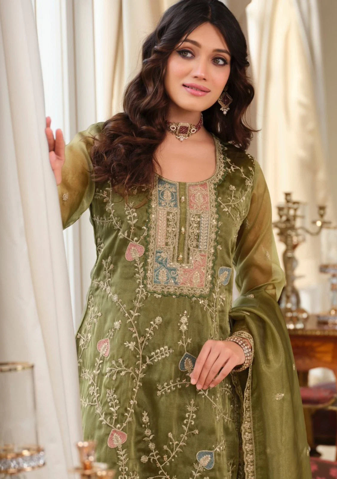 St D No 114 Fendy Silk Coding Sequence Worked Salwar Kameez Collection